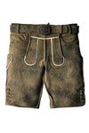 Double Shaded Trachten Brown Lederhosen with Subtle Embroidery Accents