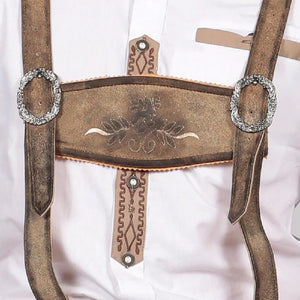 Rich Brown Bundhosen with Classic Bavarian Embroidery