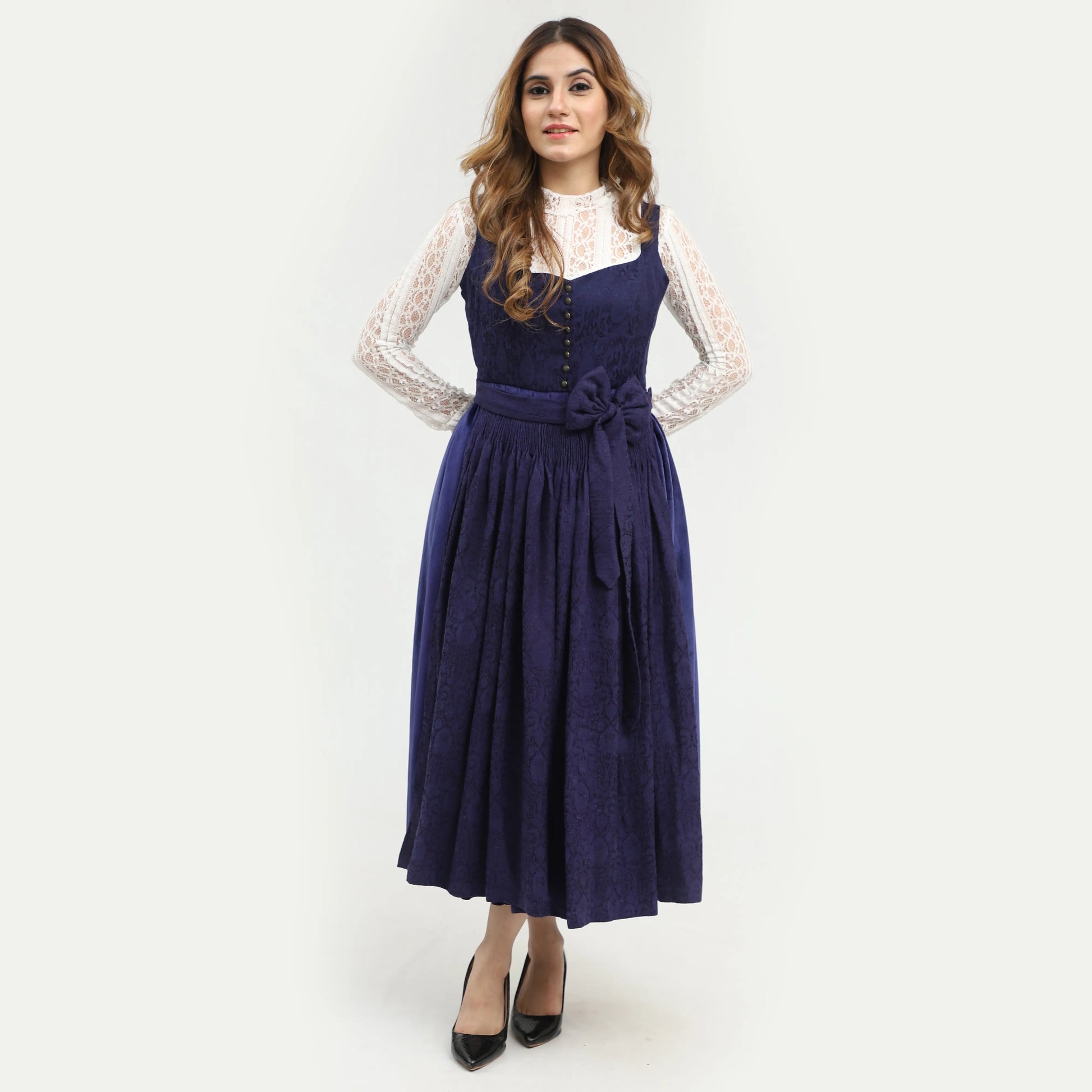 Velvet Blue Midi Dirndl