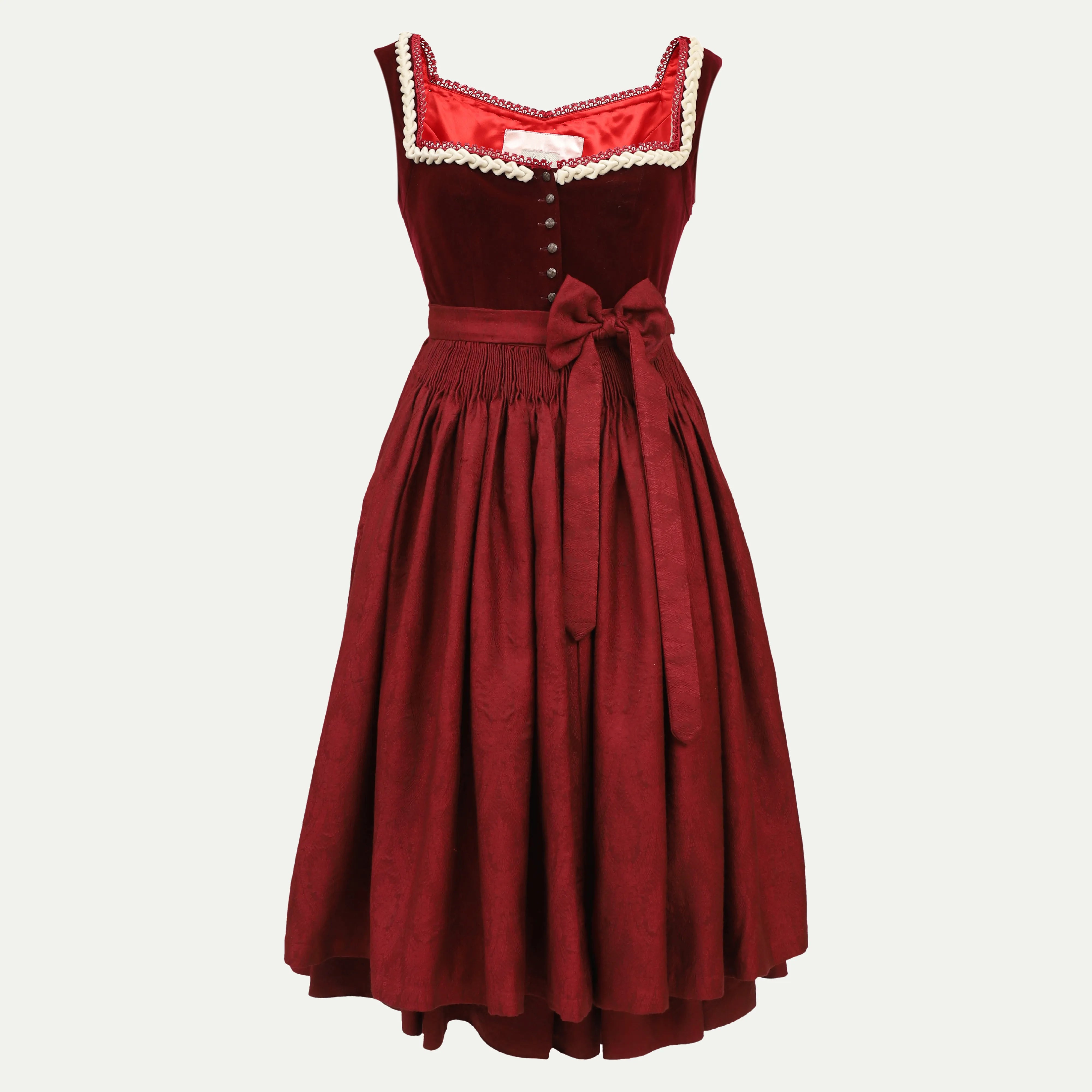 red dirndl dress Women's German Dirndl Dress Black Red L