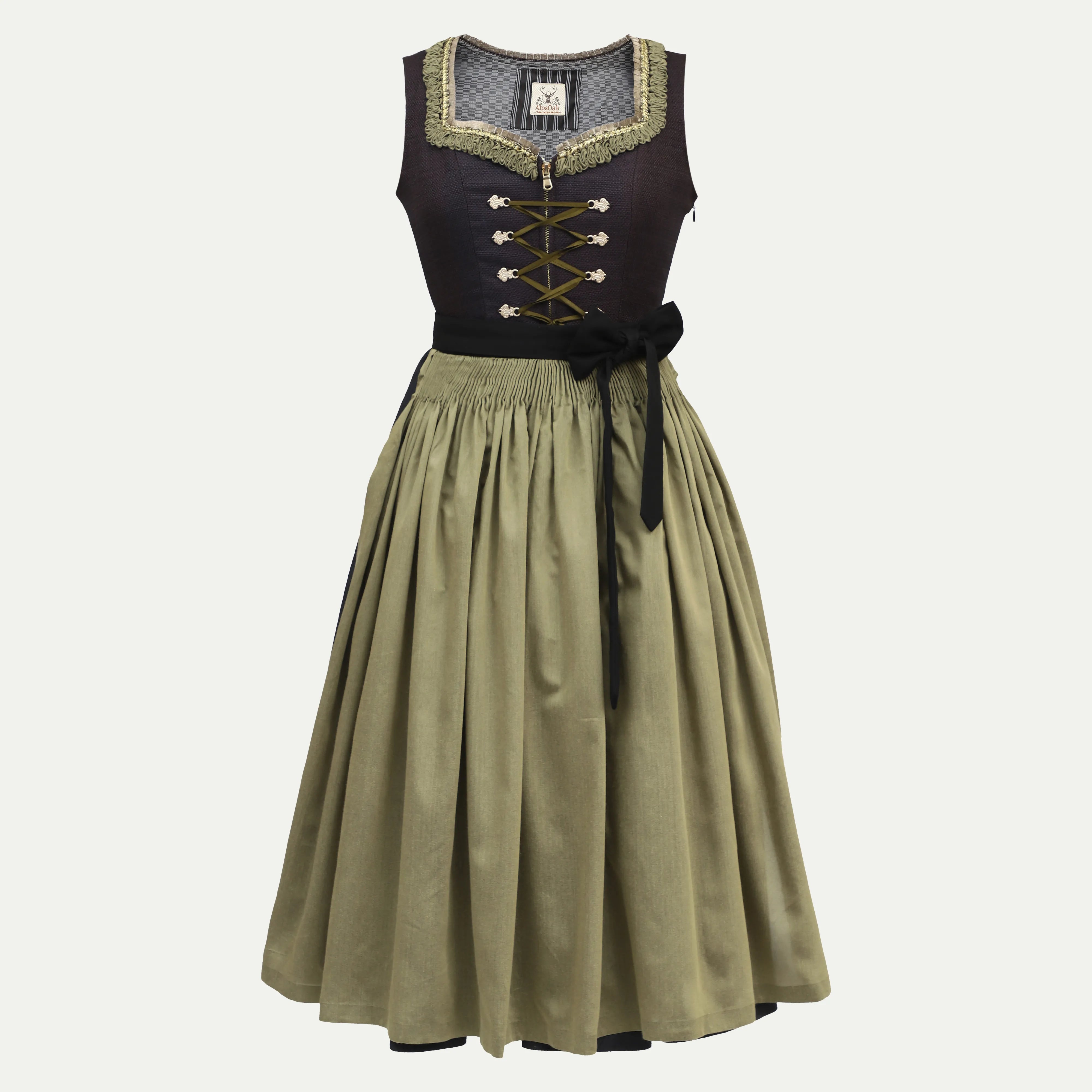 Smoky Royal Black Dirndl Dress L / Black Smoky Royal Black Dirndl Dress L / Black