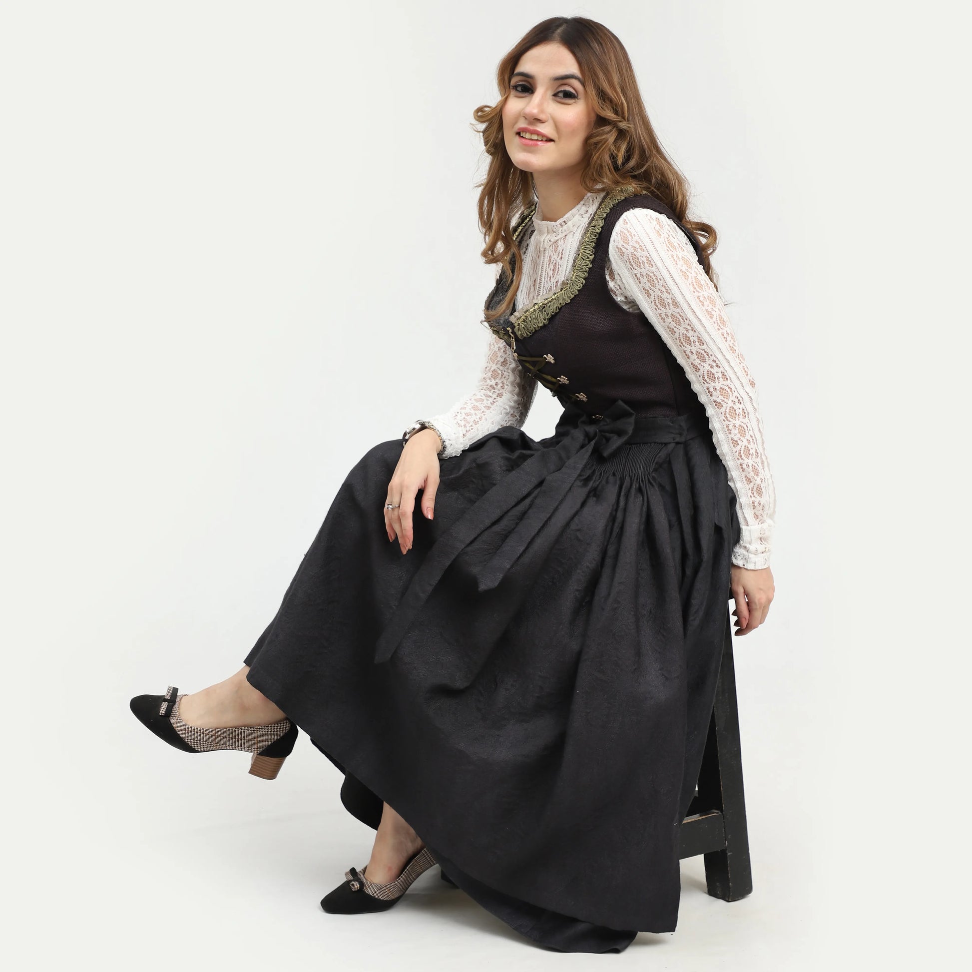 German Dirndl Luxury Royal Black