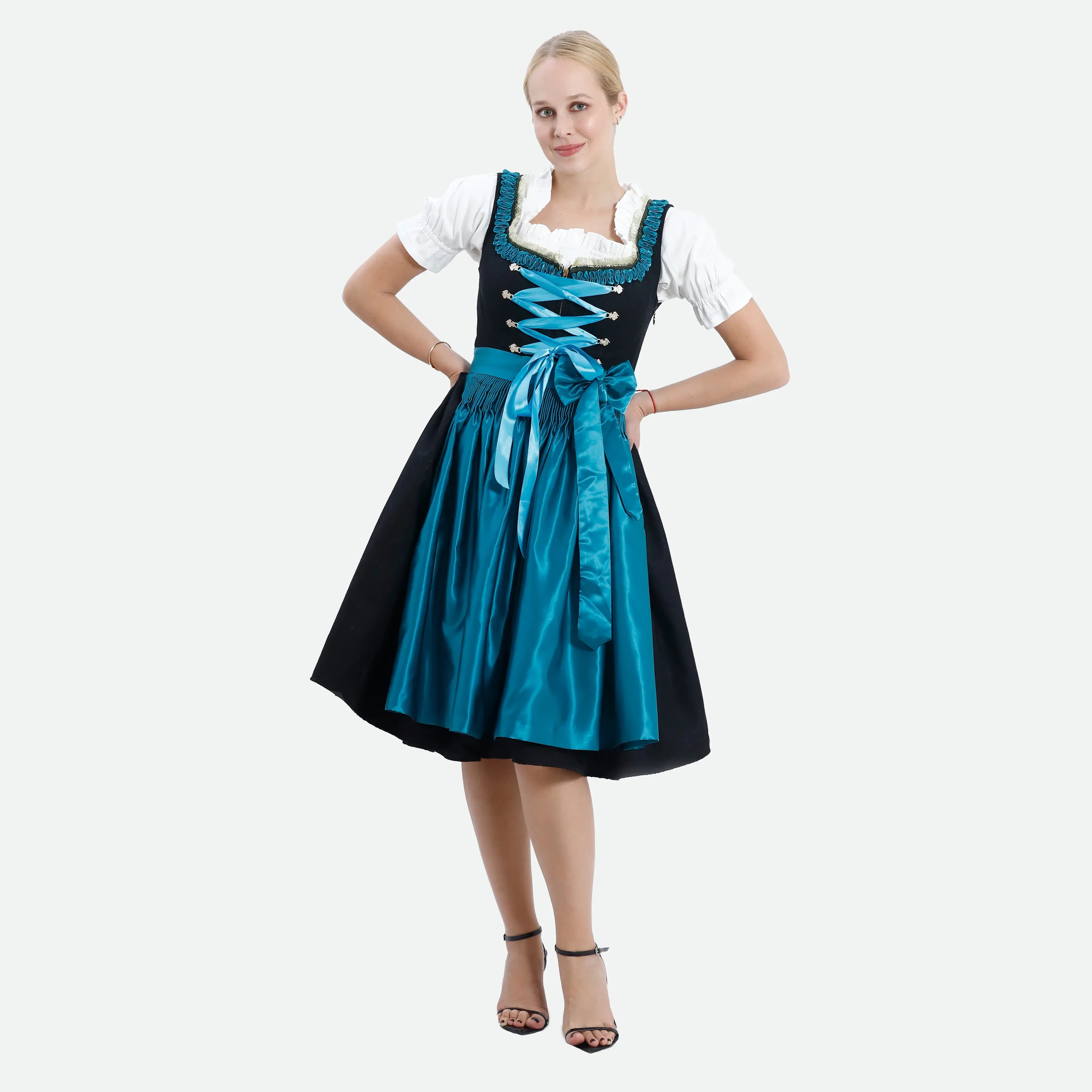 Black Elegance Midi Dirndl Dress