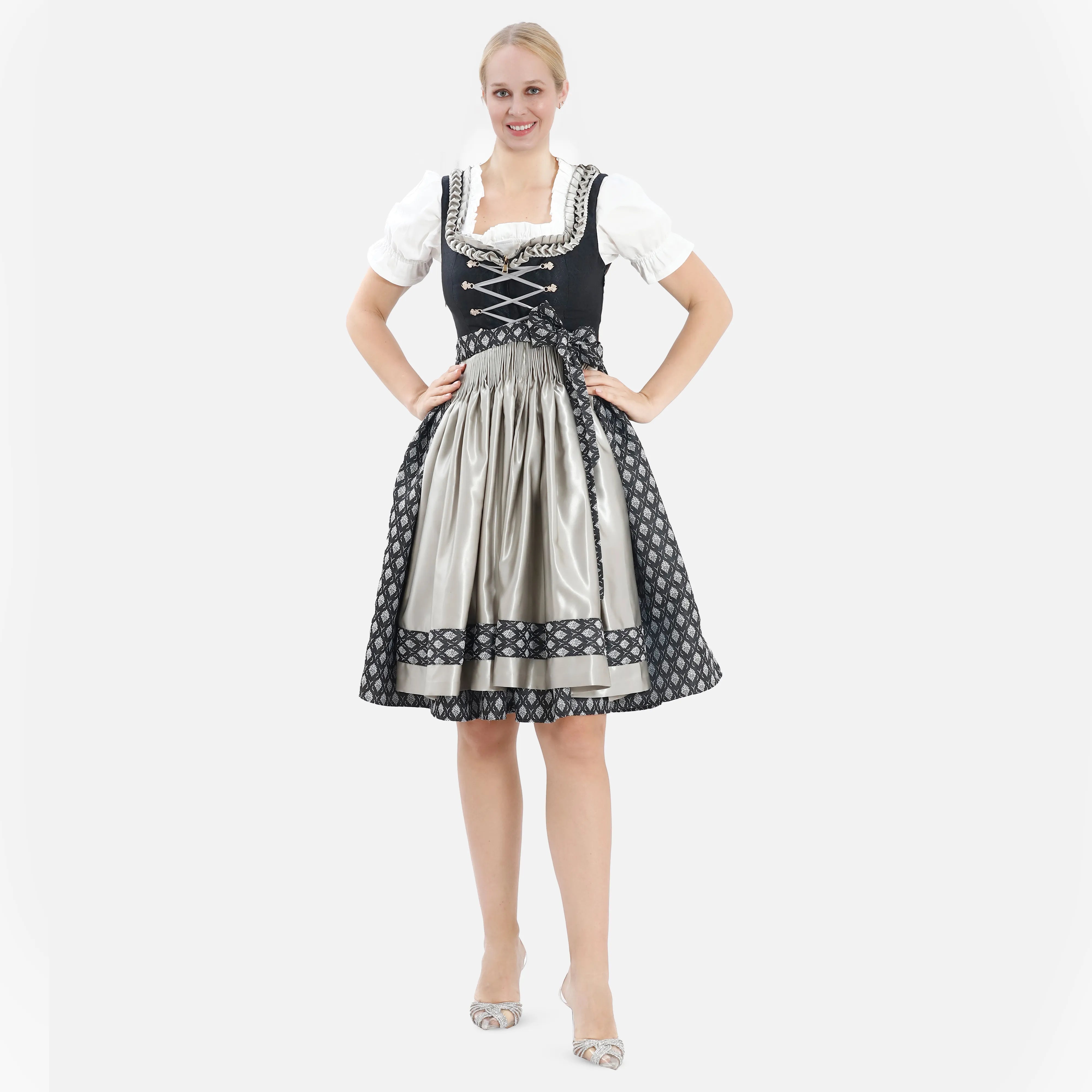 Midi Dirndl Inspired by Elegant Black Tradition