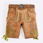 Faded Brown Double-Shaded Trachten Lederhosen with Fine Embroidery