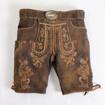 Luxurious Sepia Raw Brown Lederhosen with Alpine Flair