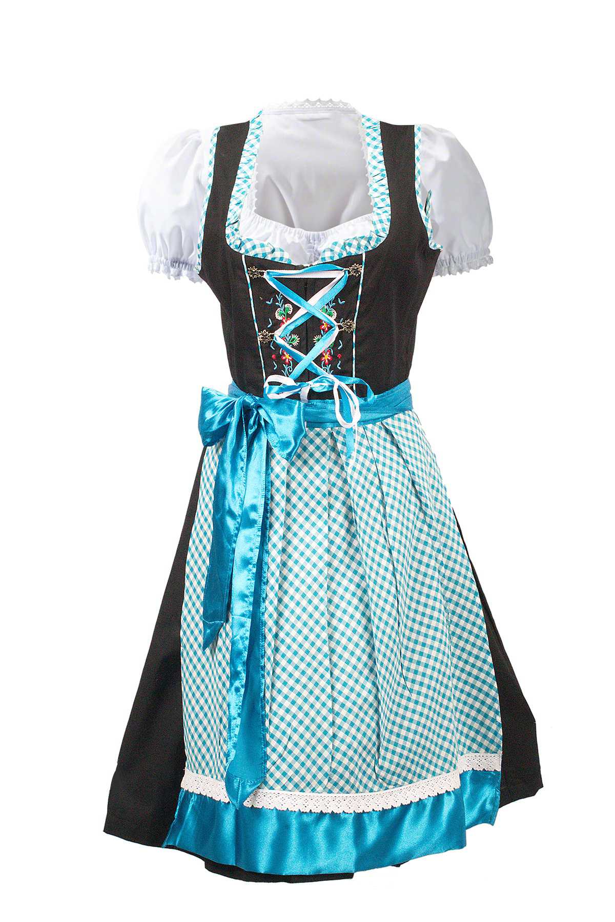 Classic Germanic Black and Blue Traditional Dirndl Classic Germanic Black and Blue Traditional Dirndl