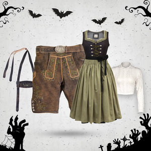 Raw Brown and Smoky Royal Black Halloween Couple Set