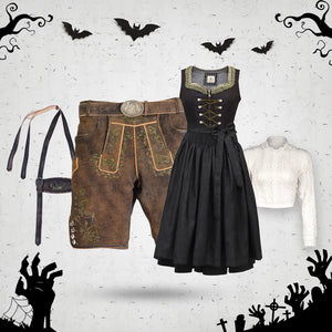 Raw Brown and Royal Black Halloween Couple Set
