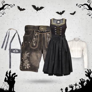 Rustic Vintage Black and Royal Black Halloween Couple Set