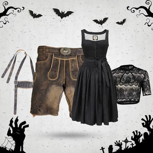 Sepia Raw Black and Midnight Black Halloween Couple Set