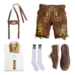 Russet Brown German Lederhosen Set