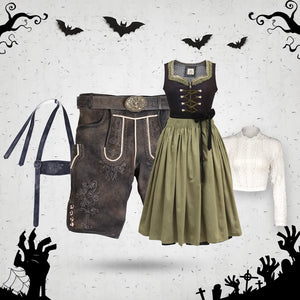 Vintage Graphite and Smoky Royal Black Halloween Couple Set