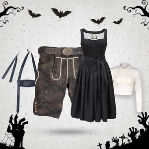 Vintage Graphite and Midnight Black Halloween Couple Set