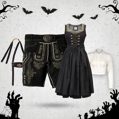 Royal Black Halloween Couple Set