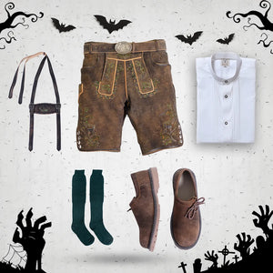 Raw Brown Lederhosen Halloween Set