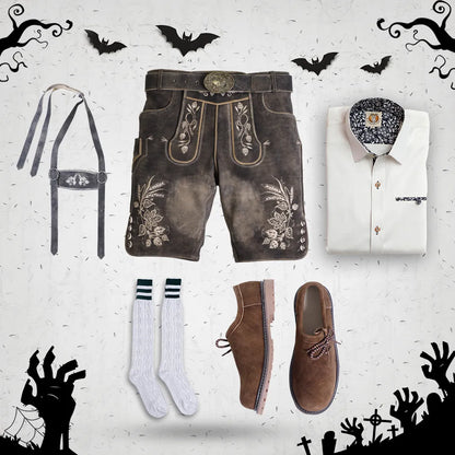 Rustic Vintage Black Lederhosen Halloween Set