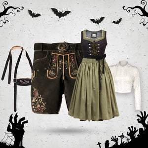 Rustic Black and Smoky Black Halloween Couple Set