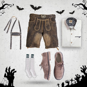 Sepia Raw Black Lederhosen Halloween Set