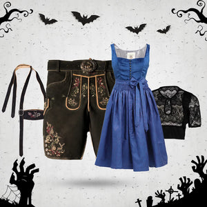 Rustic Black and Indigo Blue Halloween Couple Set