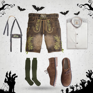 Sepia Raw Brown Lederhosen Halloween Set