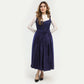 Dirndl Dress Midi Luxury Velvet Blue