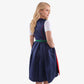 Luxury Embossed Blue Midi Dirndl