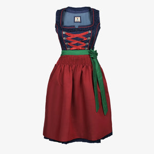 Luxury Embossed Blue Midi Dirndl