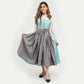 Bavarian Midi Dirndl Dress Premium Aqua Blue