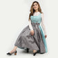 Bavarian Midi Dirndl Dress Premium Aqua Blue