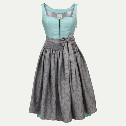 Bavarian Midi Dirndl Dress Premium Aqua Blue