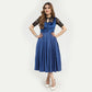 German Dirndl Dress Luxury Indigo Blue