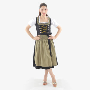 Smoky Royal Black Dirndl Dress