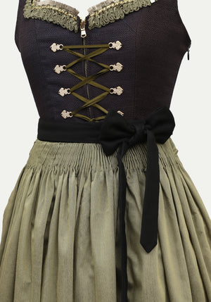 Smoky Royal Black Dirndl Dress