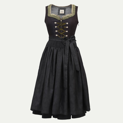 Midi Dirndl Dress Luxury Royal Black