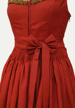 Midi Dirndl Dress Luxury Scarlet Red