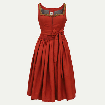 Midi Dirndl Dress Luxury Scarlet Red