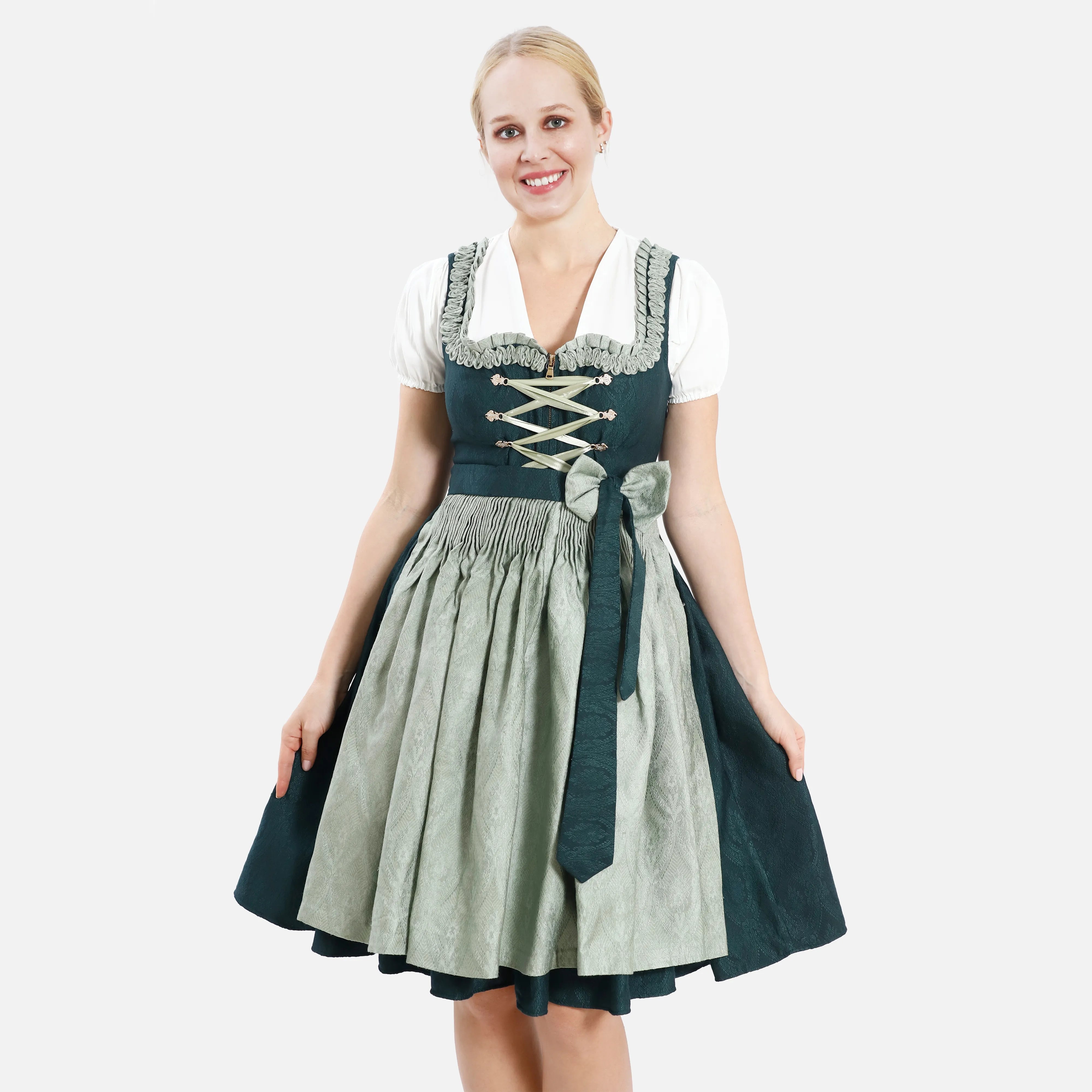 Midi Dirndl Inspired by Pure Green Elegance 2XL / Green Midi Dirndl Inspired by Pure Green Elegance 2XL / Green