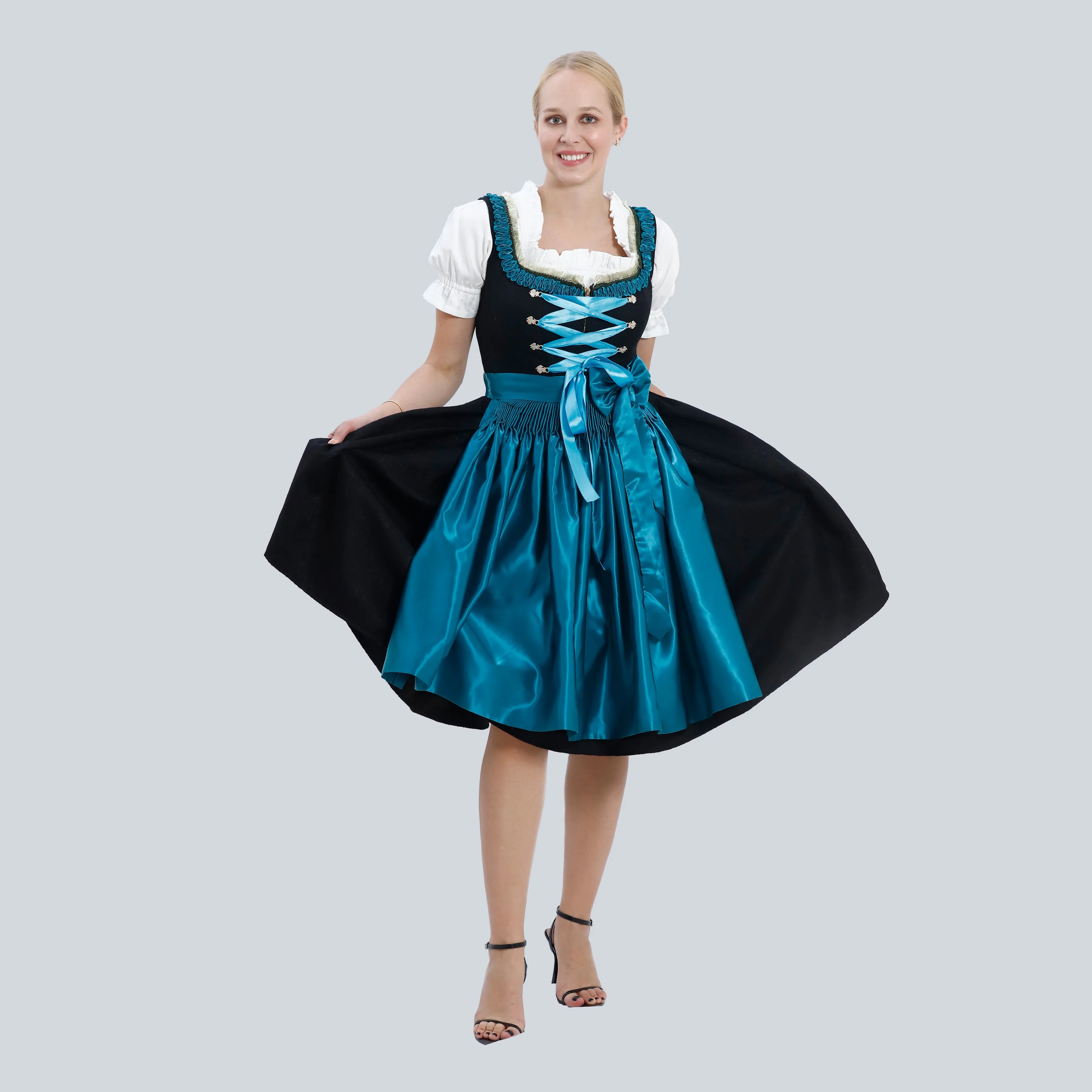 Black Elegance Midi Dirndl Dress Black Elegance Midi Dirndl Dress
