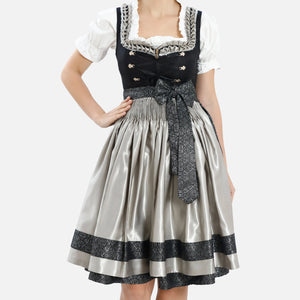 Midi Dirndl Inspired by Midnight Black Elegance