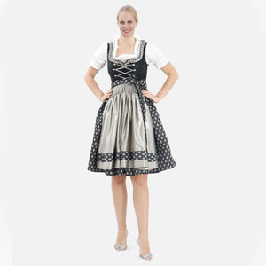 Midi Dirndl Inspired by Elegant Black Tradition