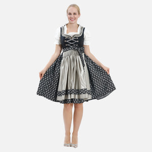 Midi Dirndl Inspired by Elegant Black Tradition