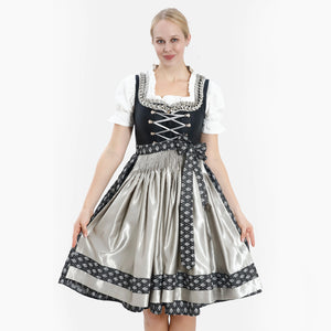 Midi Dirndl Inspired by Elegant Black Tradition