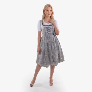 German Dirndl Dress in Platinum Silver Heritage
