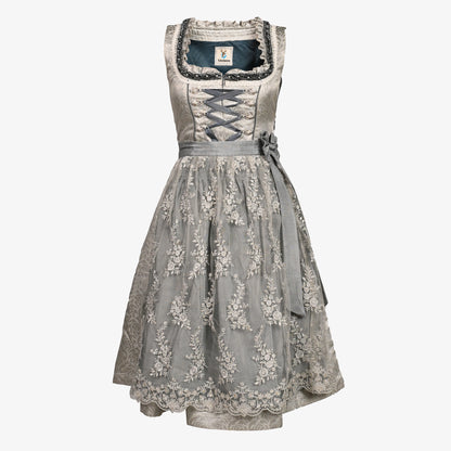 German Dirndl Dress in Platinum Silver Heritage