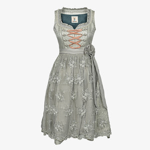Midi Dirndl Dress Luxury Frosted Silver