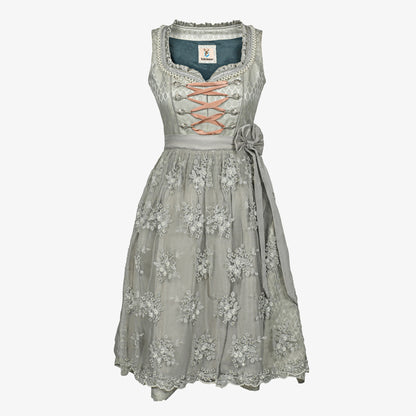 Midi Dirndl Dress Luxury Frosted Silver