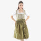 Midi Dirndl Dress Luxury Moss Green Elegance