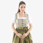 Midi Dirndl Dress Luxury Moss Green Elegance