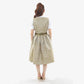 Midi Dirndl Dress Luxury Moss Green Elegance